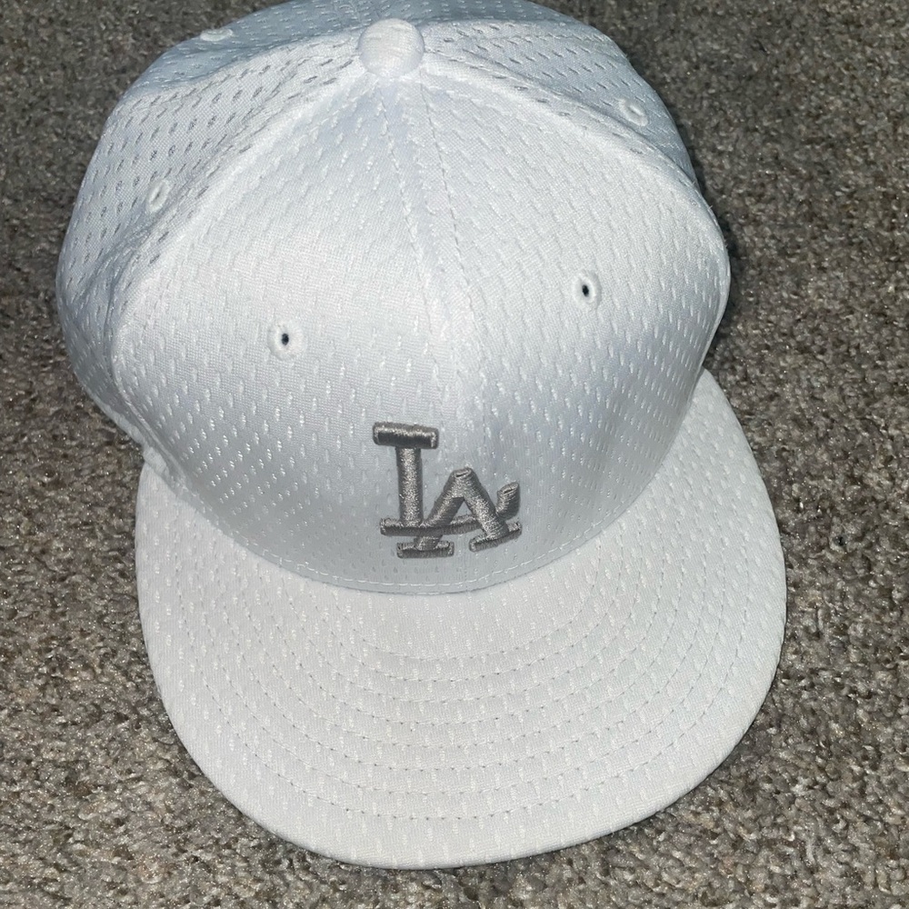 New Era 59Fifty White Los Angeles Dodgers Gray Logo SnapBack